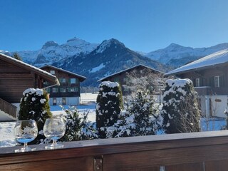 Blick  vom Balkon u.a.auf das Oberlaubhorn