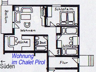 unsere Wohnung im Chalet Pirol