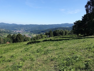 Das Munstertal und unten links die Vogesenhütte