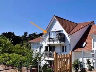 Südbalkon mit Strandkorb