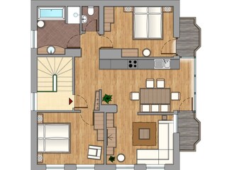 Vakantieappartement Leogang Grondplan 5