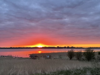 Sonnenaufgang, Blick aus dem Haus