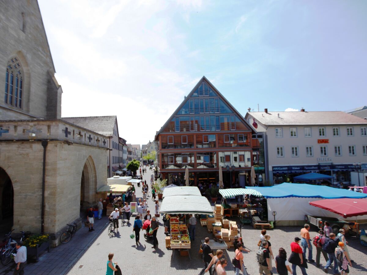 Marktplatz mit Fußgängerzone in Bad Saulgau