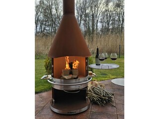 Barbecue fireplace in the garden