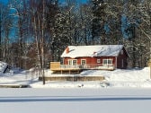 Haus Viken direkt am See im Winter