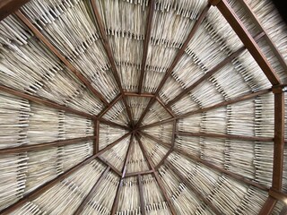 roof with palm leaves