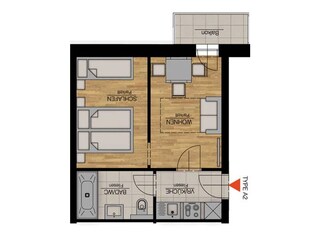 Appartement Maria Alm Grondplan 38