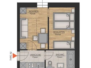 Appartement Maria Alm Grondplan 39