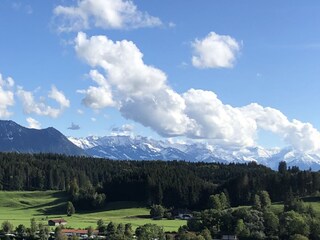 Blick von Wollmuths in die Allgäuer Alpen