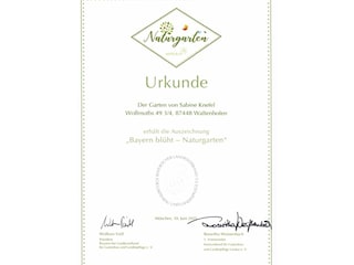 Zertifikat "Bayern blüht" - Naturgarten