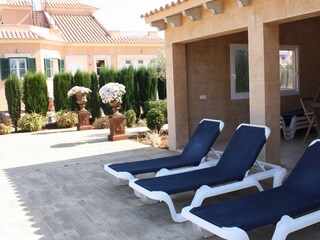 sun beds at the pool and also in the private garden and