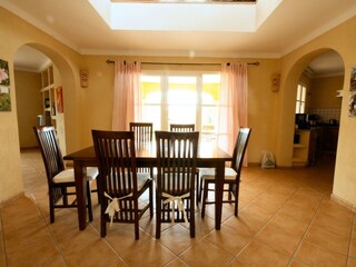 dining room with gallery