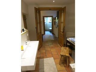 Hallway connecting bathroom & bedroom