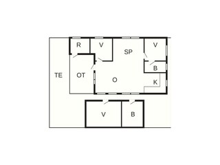 Vakantiehuis Aalbæk Grondplan 23