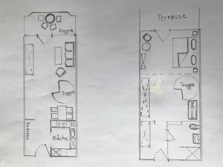 Grundriss über 2 Etagen