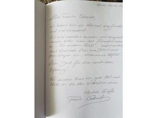 Eintrag ins Gästebuch