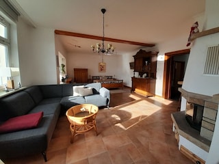 Wohnzimmer Sitzecke am Kamin