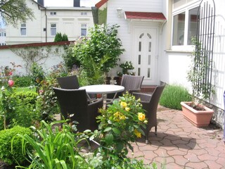Terrasse der Ferienwohnung Seeigel