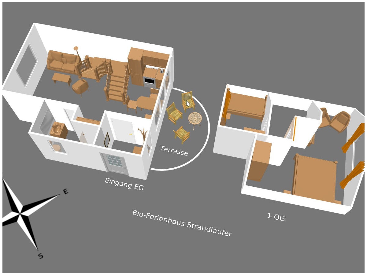 3D-Modell Bio-Ferienhaus Strandläufer