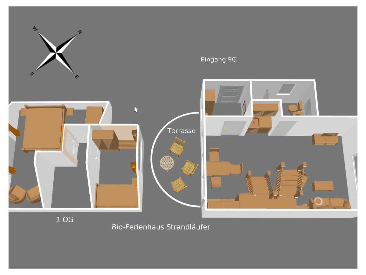 3D-Modell Bio-Ferienhaus Strandläufer