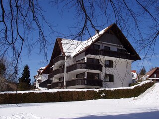Rückfront des Hauses zum Kurpark hin