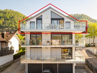 Loft with large balconies all around