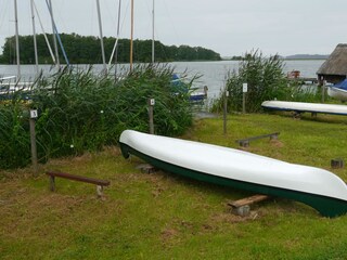 Canoe in the bishop's lake