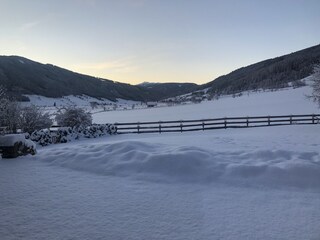 Aussicht von der Terrasse im Winter