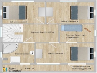 Grundriss 1. Obergeschoss (nicht masstabsgerecht)