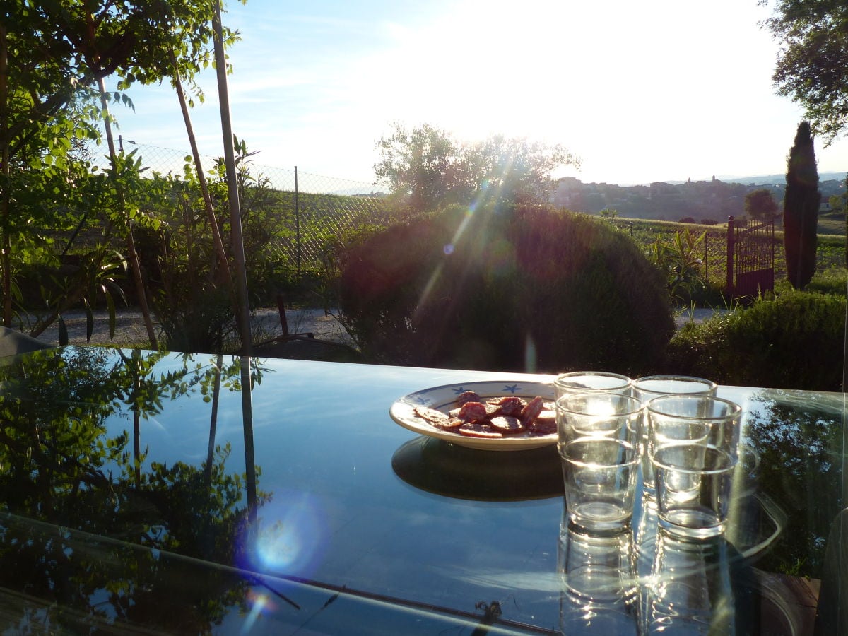 private Terrasse mit Sundown - Blick