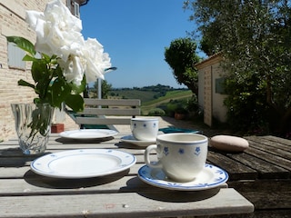 weitere private Terrasse für Frühstück am morgen
