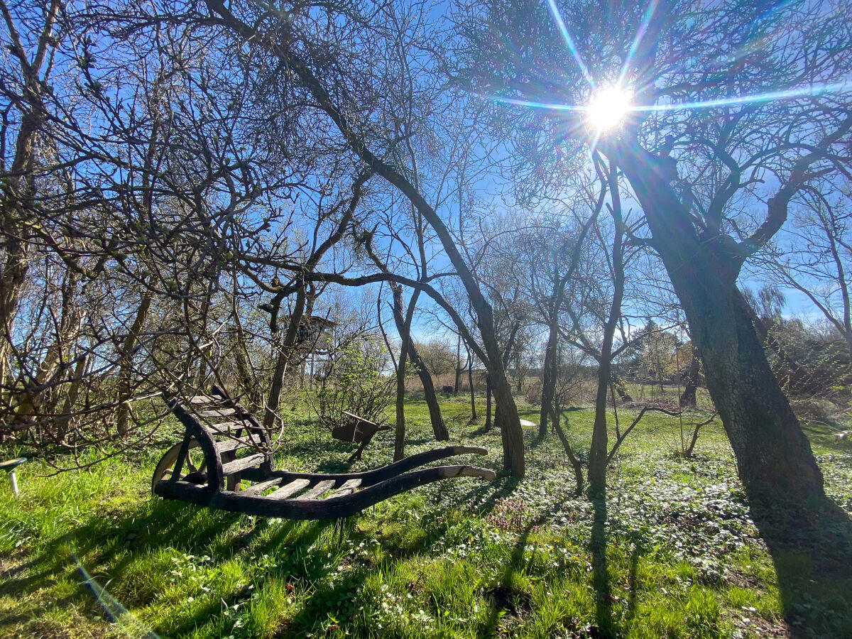 Karre im Frühjahresgarten