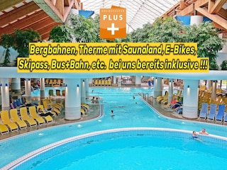 Das Erlebnisbad Aquaria mit Saunaland (bei uns inkl.)