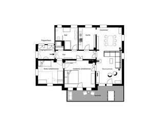 Grundriss unserer Ferienwohnung