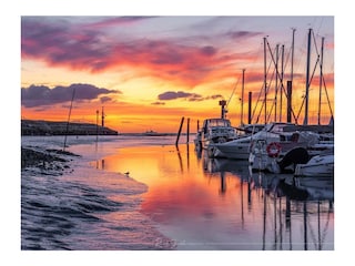 Sonnenuntergang im Hafen in  Horumersiel