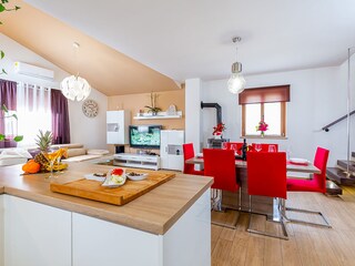 Kitchen and living area