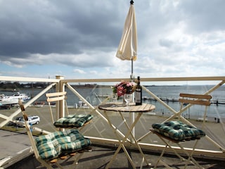 Balkon mit Sicht über die Kirchsee bis Wismar