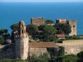 View of the castle and the sea of Castiglione d.Pescaia