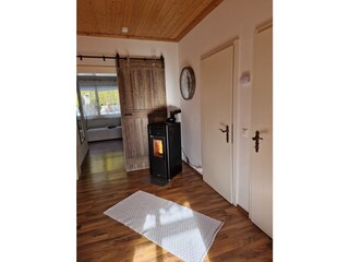 Anteroom with pellet stove
