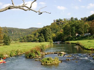 Paddelboot fahren auf der Wiesent
