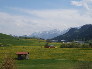 Sensationeller Blick vom Balkon in die Berge hinein.