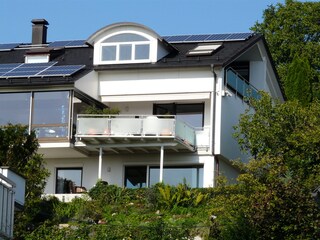 View with terrace and garden