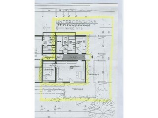 floor plan vacation apartment (yellow part) with terrae