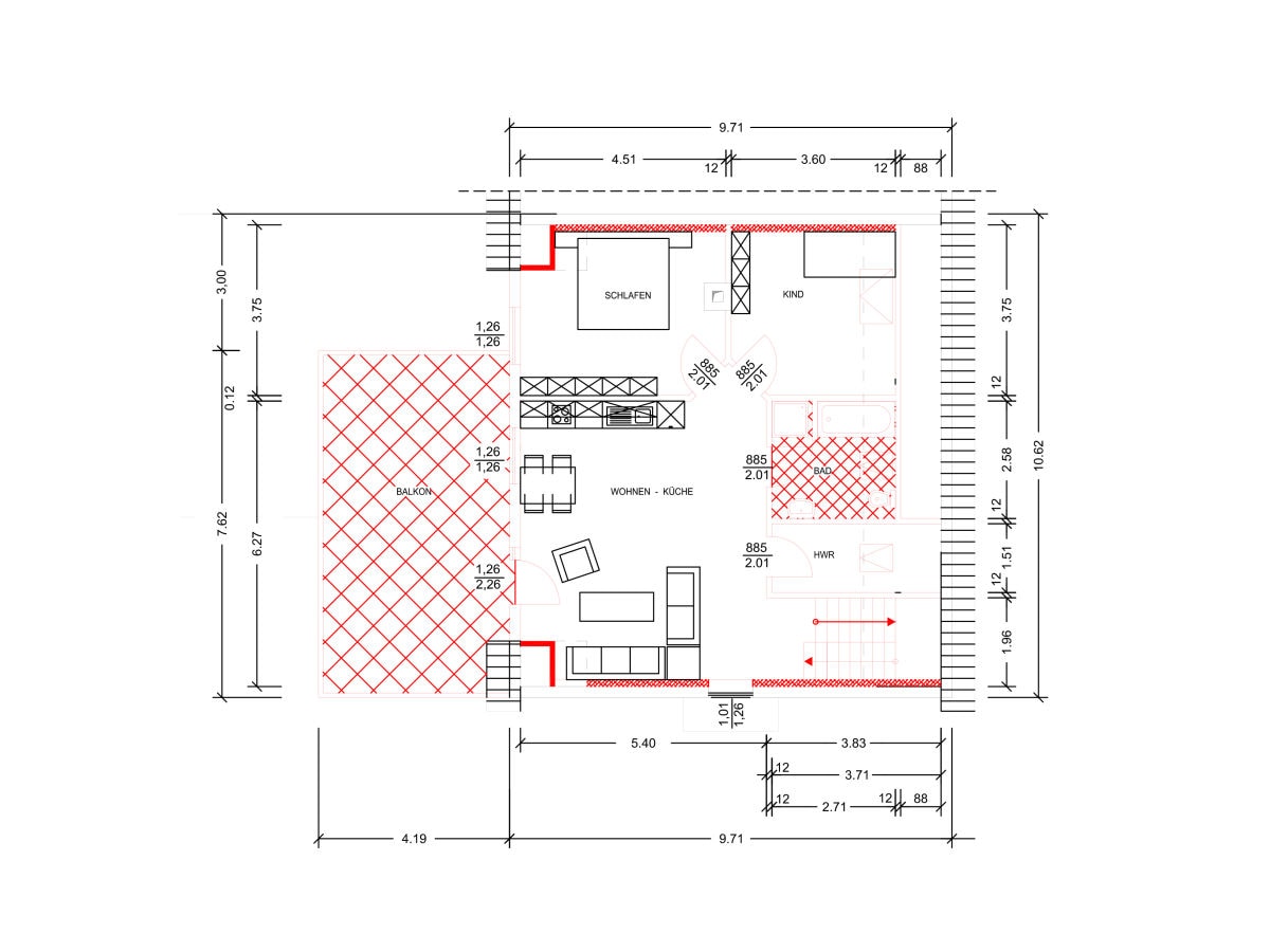 Ferienwohnung Fargau-Pratjau Grundriss 34