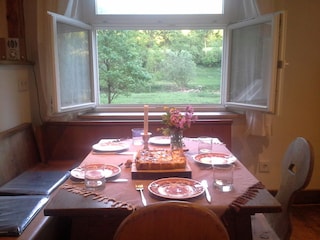 Abendessen mit Blick über die Jagst