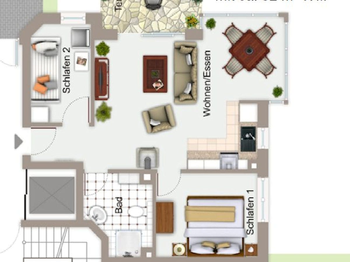 Grundriss unserer Ferienwohnung Wolkenlos 3