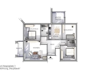 Hauptdeck Grundriß