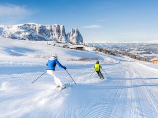 Skiing on the Alpe di Siusi