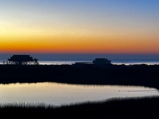 Blick vom Deich  Richtung Strand