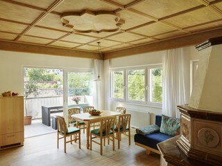 living room with balcony
